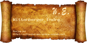 Wittenberger Endre névjegykártya